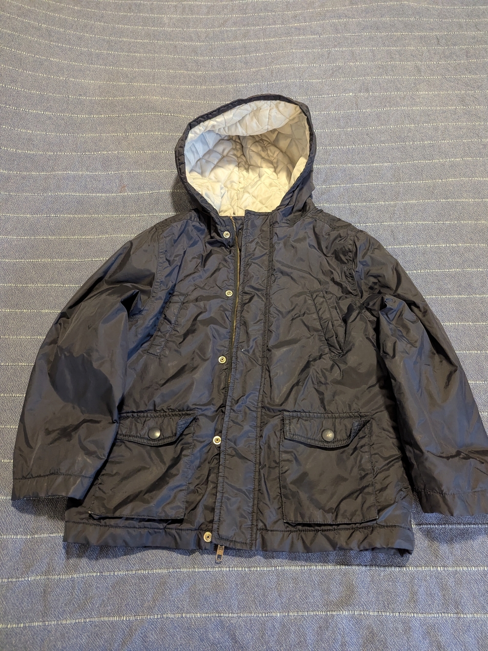 Gymboree Dark Navy Hooded Raincoat, 7y